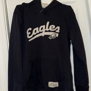 NFL Black Hoodie with Eagles Graphic- Youth Large